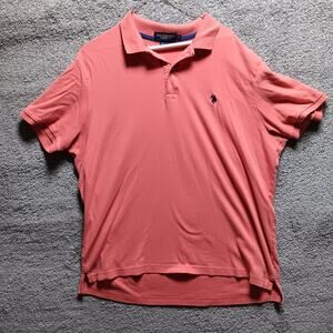 U.S. Polo Assn Luxury Feel Polo Shirt Mens XL Salmon Pink Classic Fit Preppy Sty